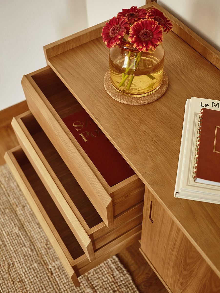 1050 Oak Wood Long Sideboard - WOO .Design