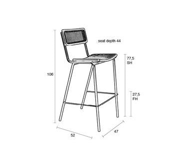 Jort Green Barstool Stool (Floor Model)