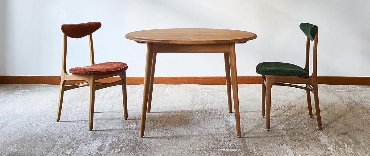 Fox Ash Wood Mid-Century Design Round Dining Table