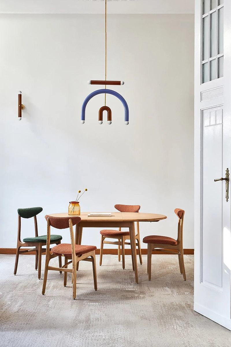 Fox Ash Wood Mid-Century Design Extendable Dining Table