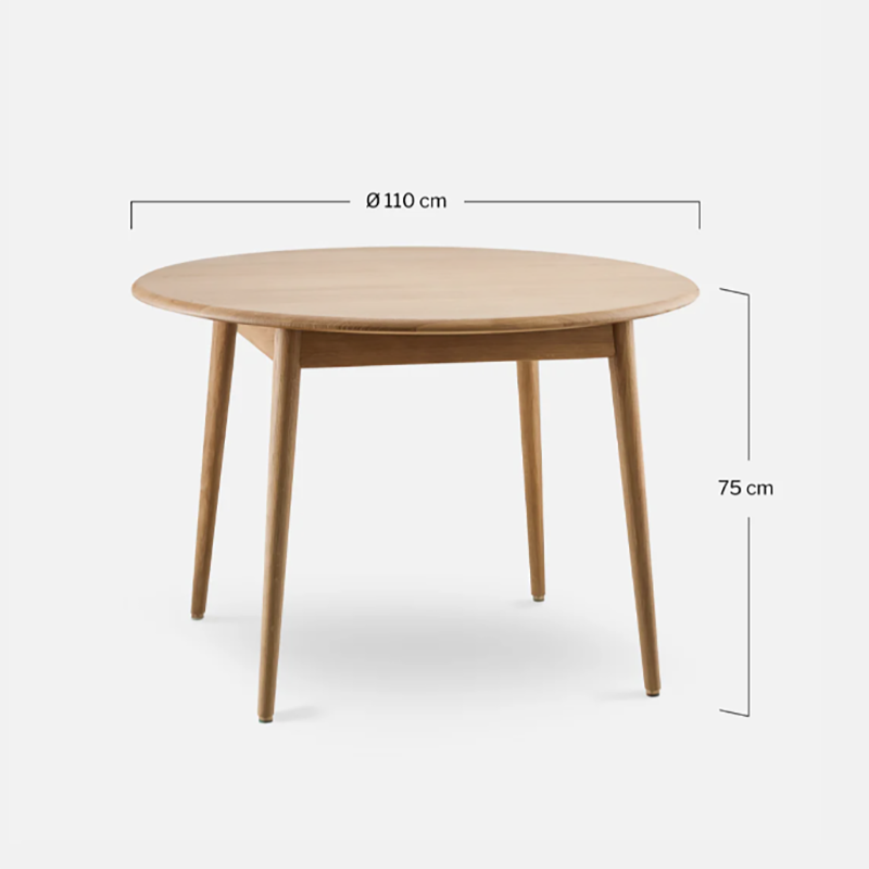 Fox Ash Wood Mid-Century Design Round Dining Table