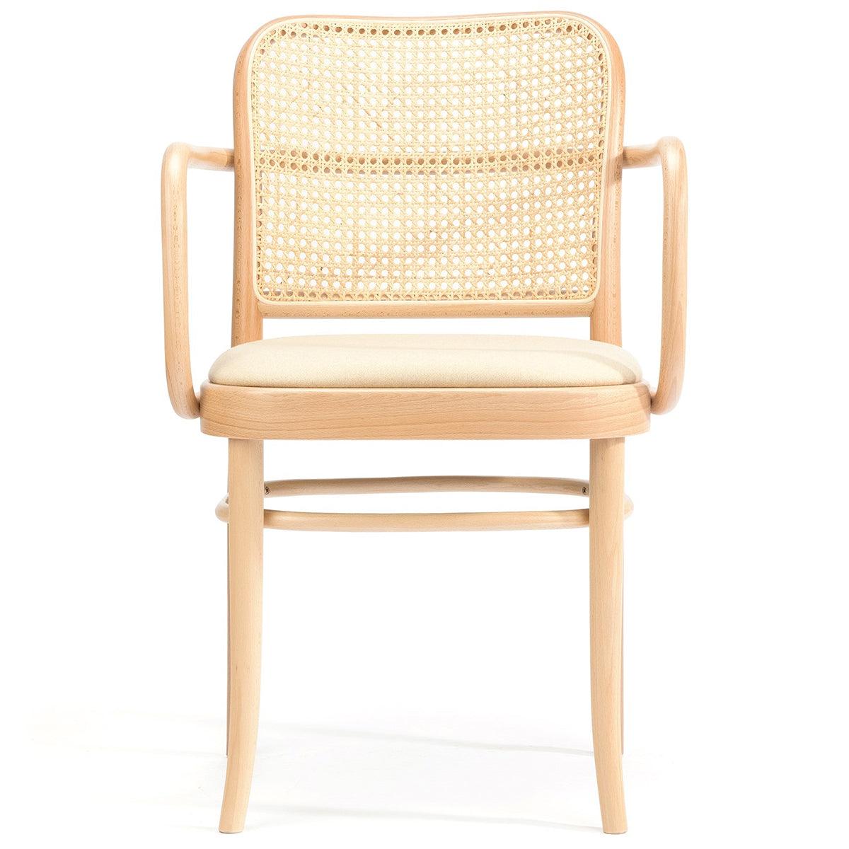 811 Upholstered Seat Cane/Mesh Back Armchair - WOO .Design