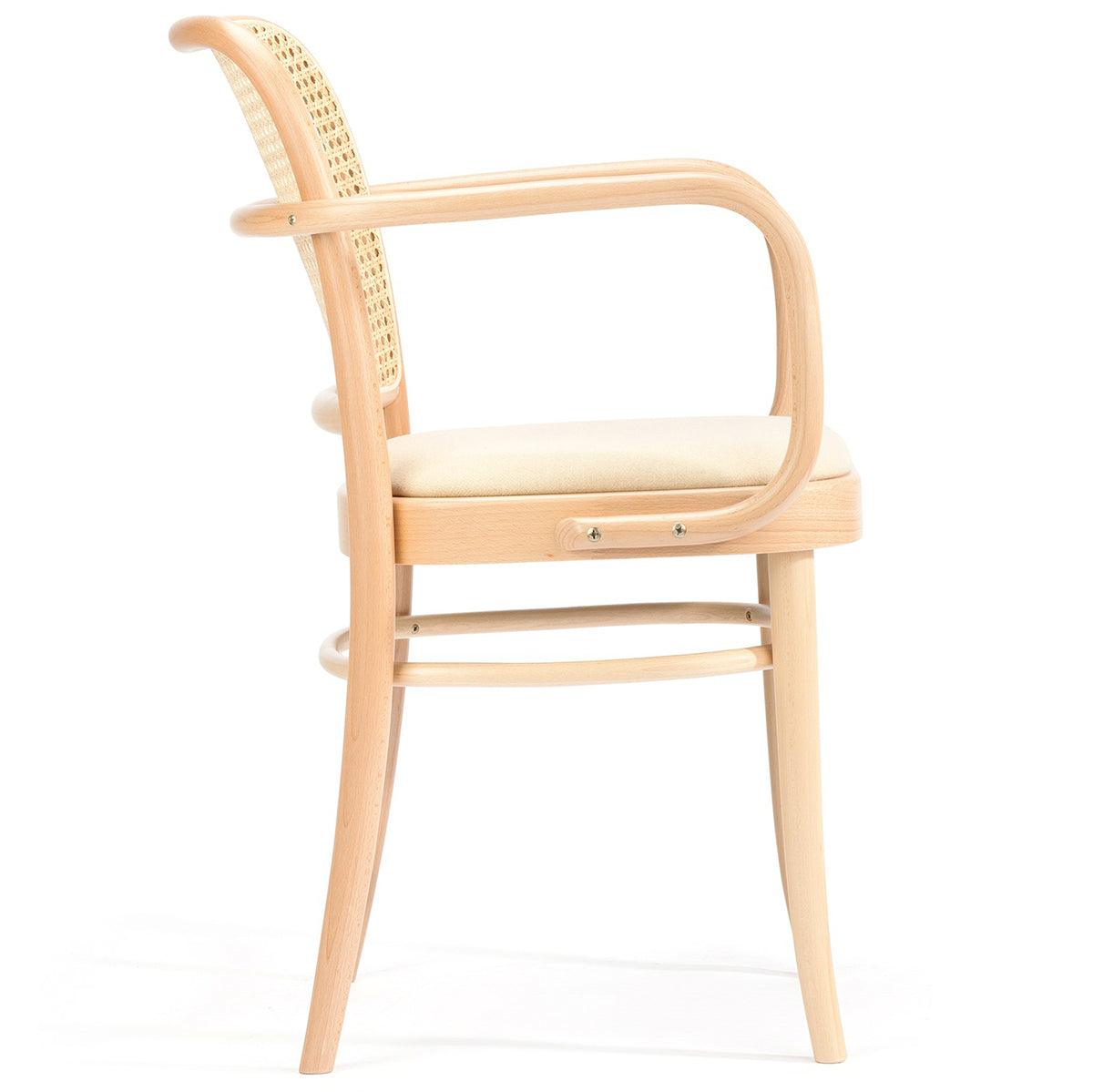 811 Upholstered Seat Cane/Mesh Back Armchair - WOO .Design
