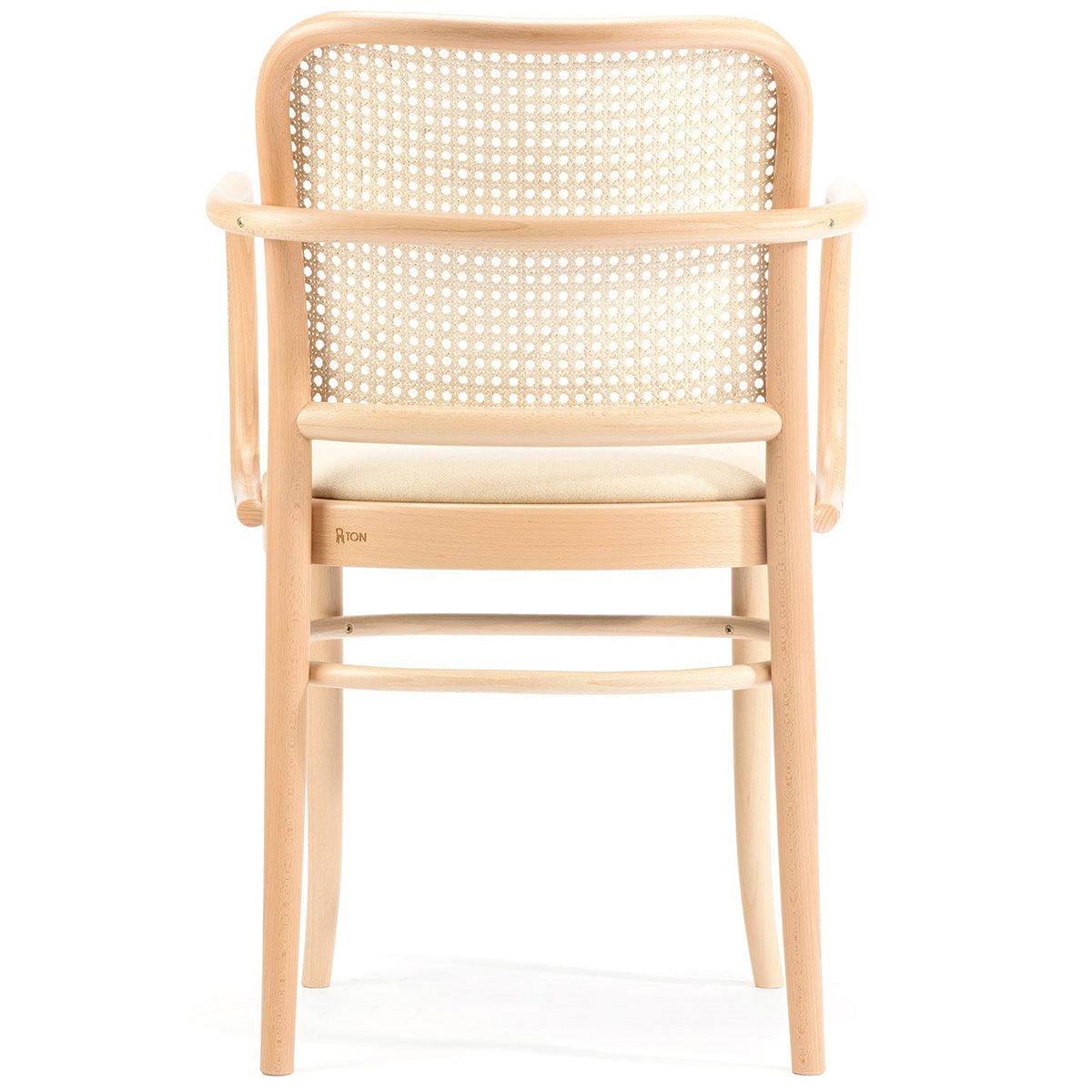 811 Upholstered Seat Cane/Mesh Back Armchair - WOO .Design