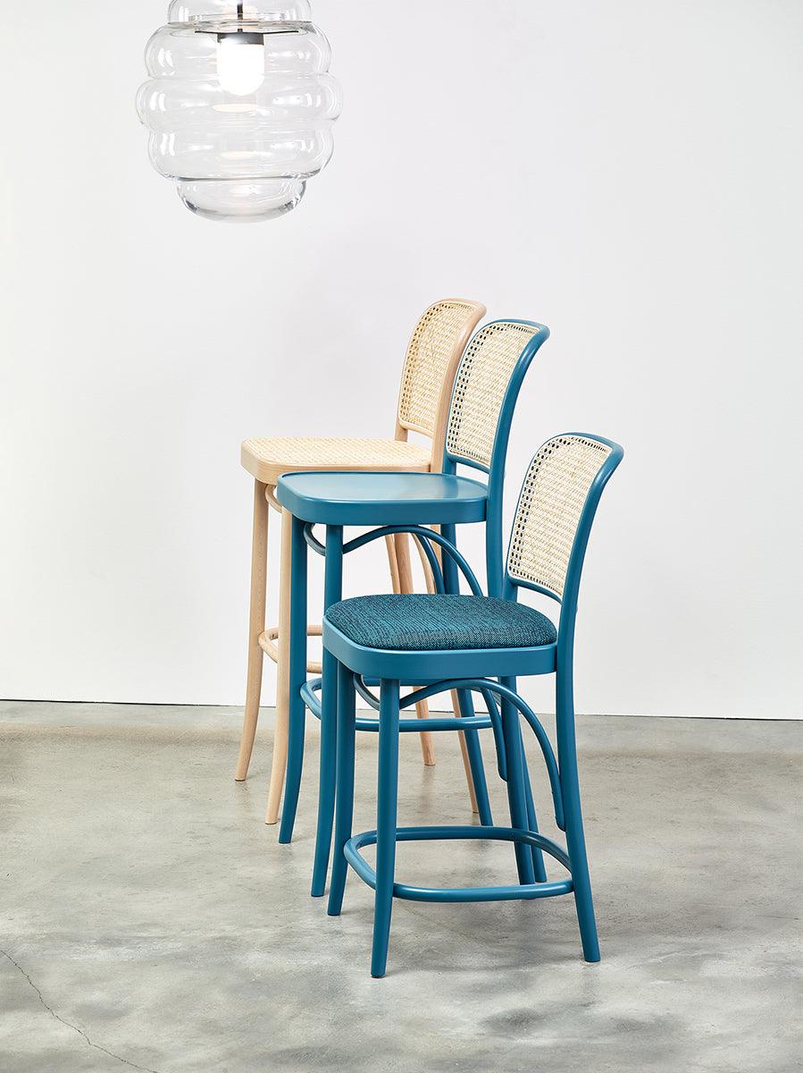 811 Upholstered Seat Cane/Mesh Back Barstool - WOO .Design