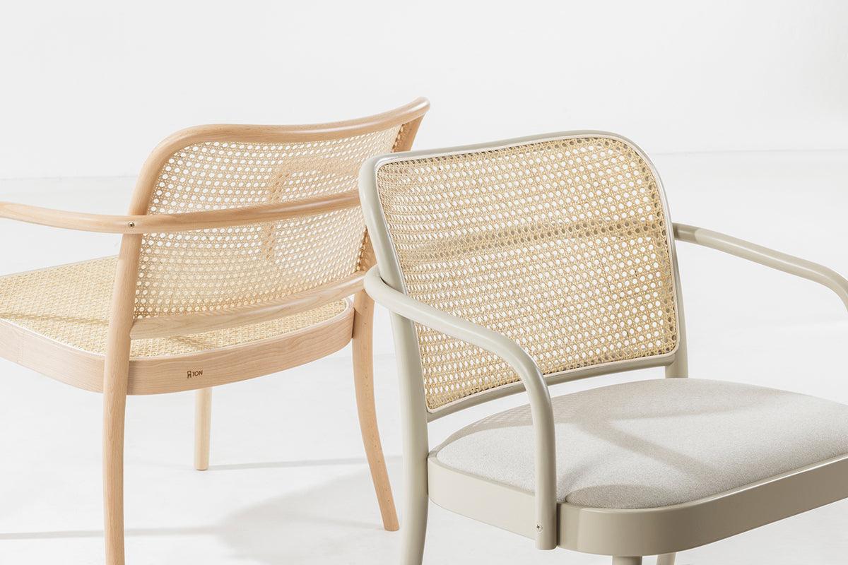 811 Upholstered/Cane Lounge Armchair - WOO .Design