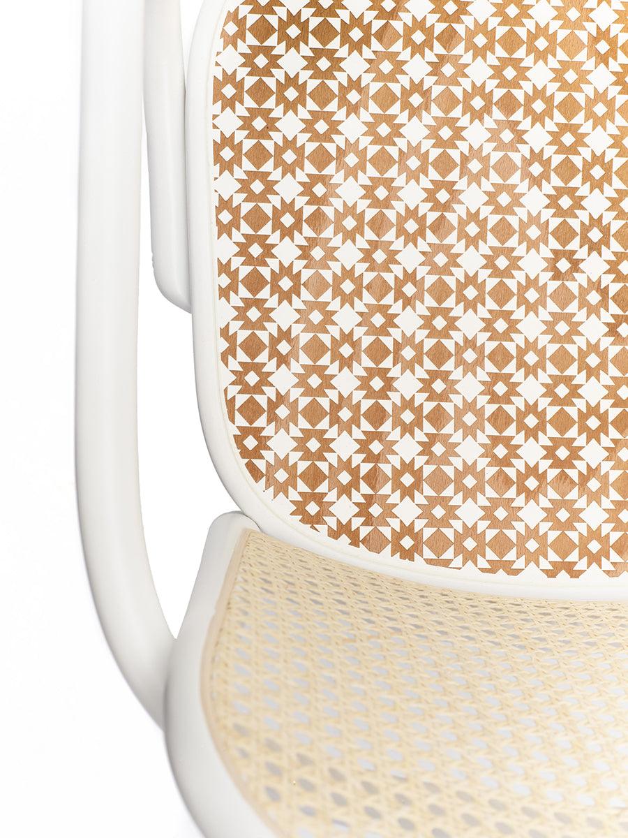 811 Wood Seat Cane/Mesh Back Armchair - WOO .Design