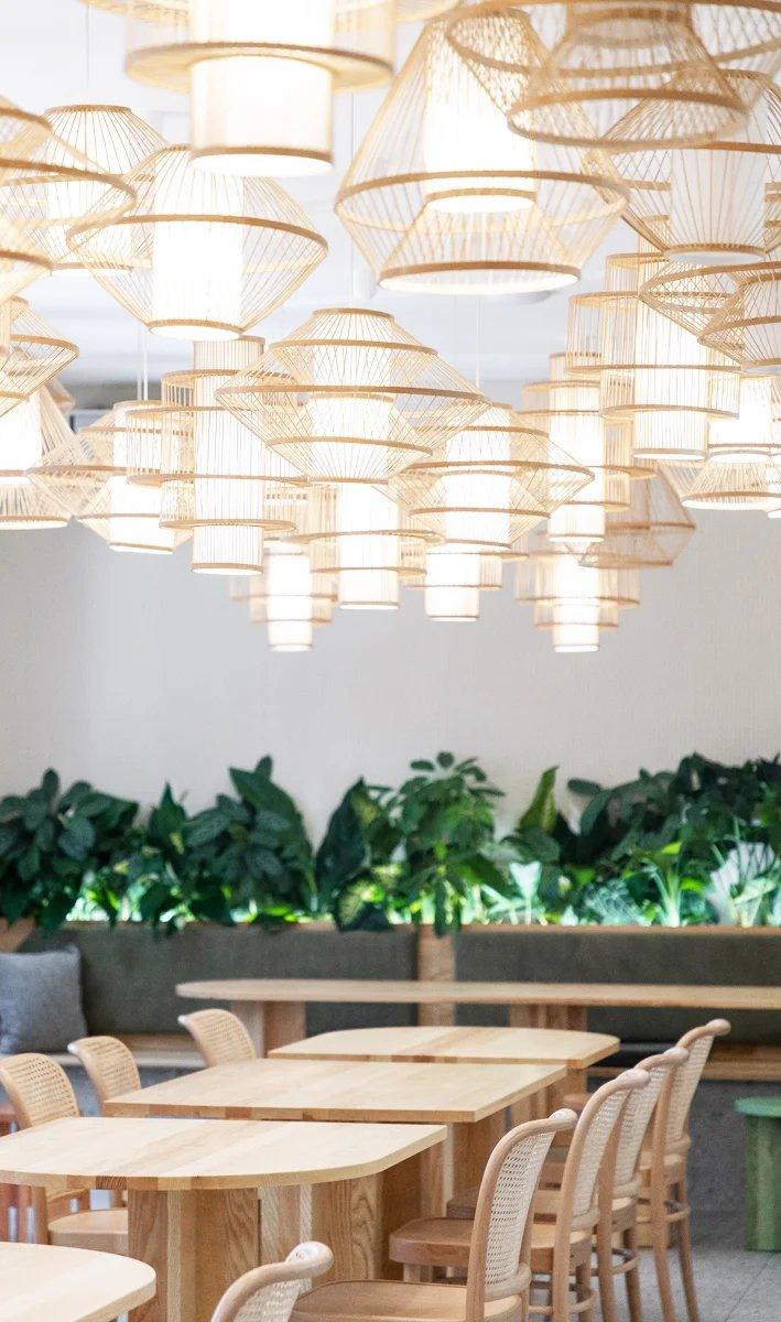 811 Wood Seat Cane/Mesh Back Chair - WOO .Design