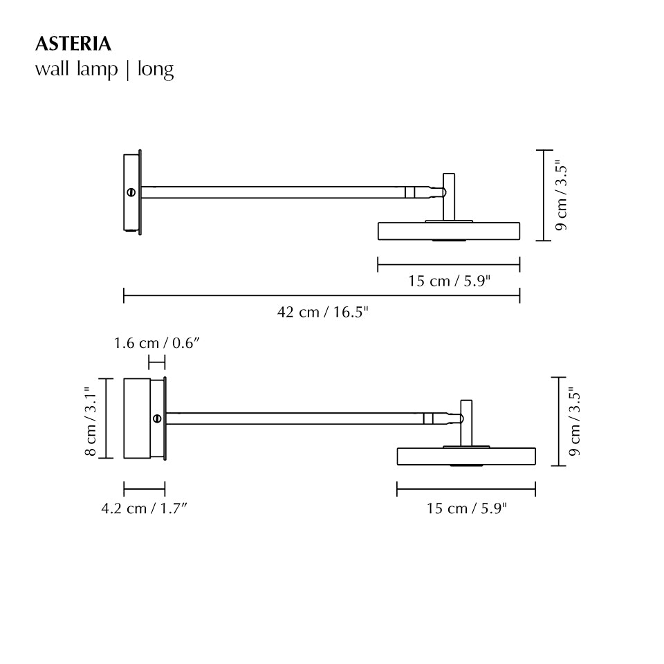 Asteria Monochrome Long Wall Lamp