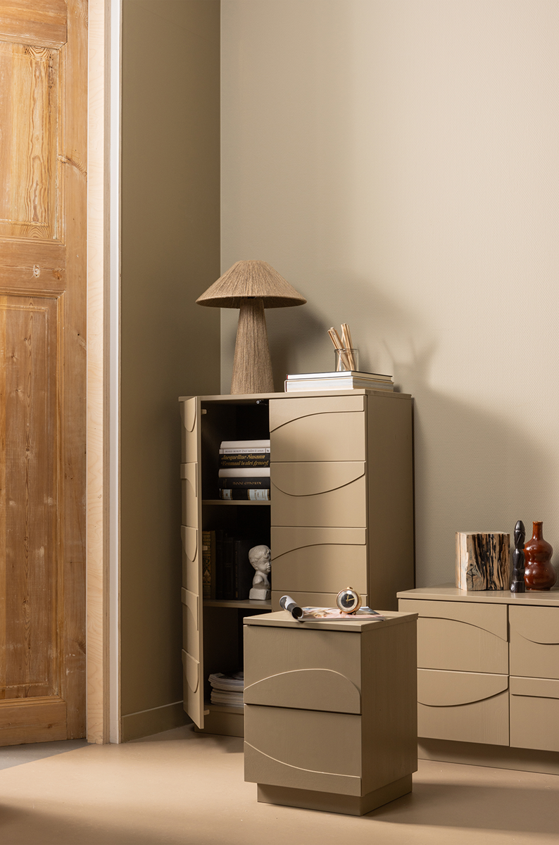 Teo Mud Pine Wood Cabinet - WOO .Design