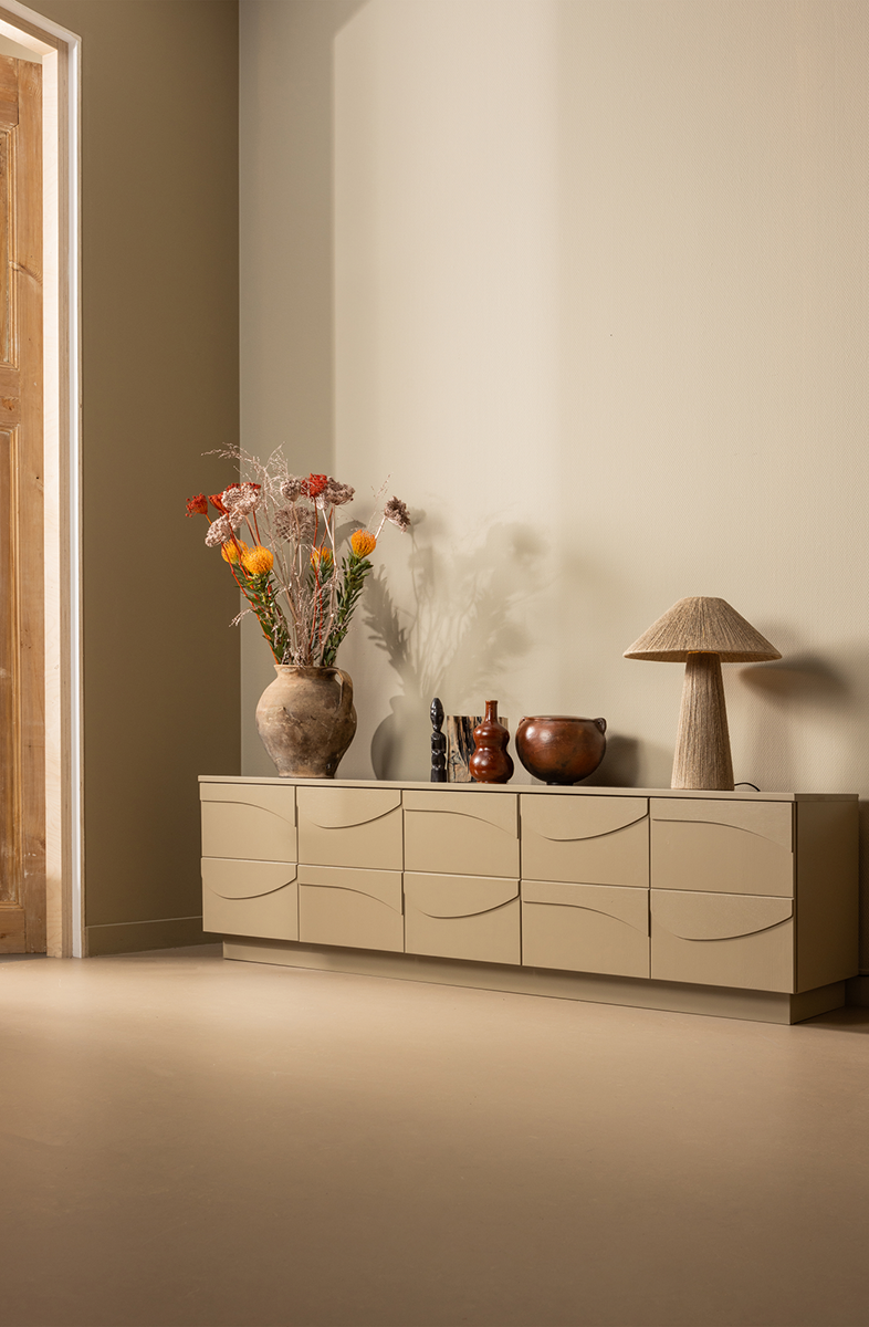 Teo Mud Pine Wood TV Unit - WOO .Design