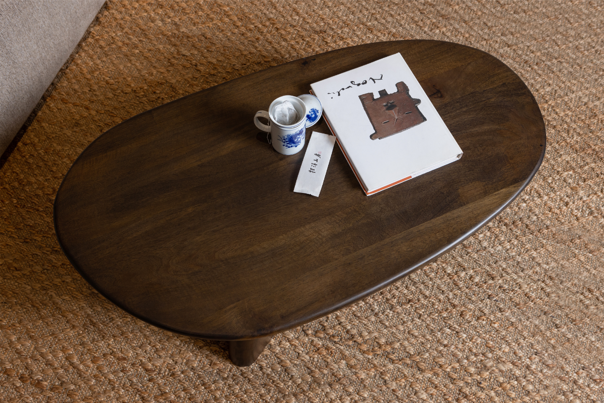 Roundly Walnut Mango Wood Coffee Table - WOO .Design