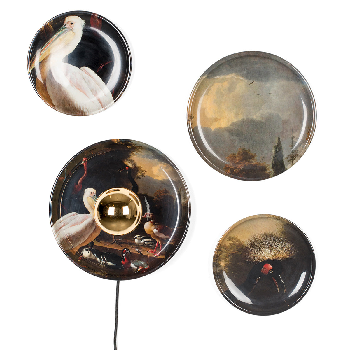 No Food Here Birds Wall Lamp (4/Set)