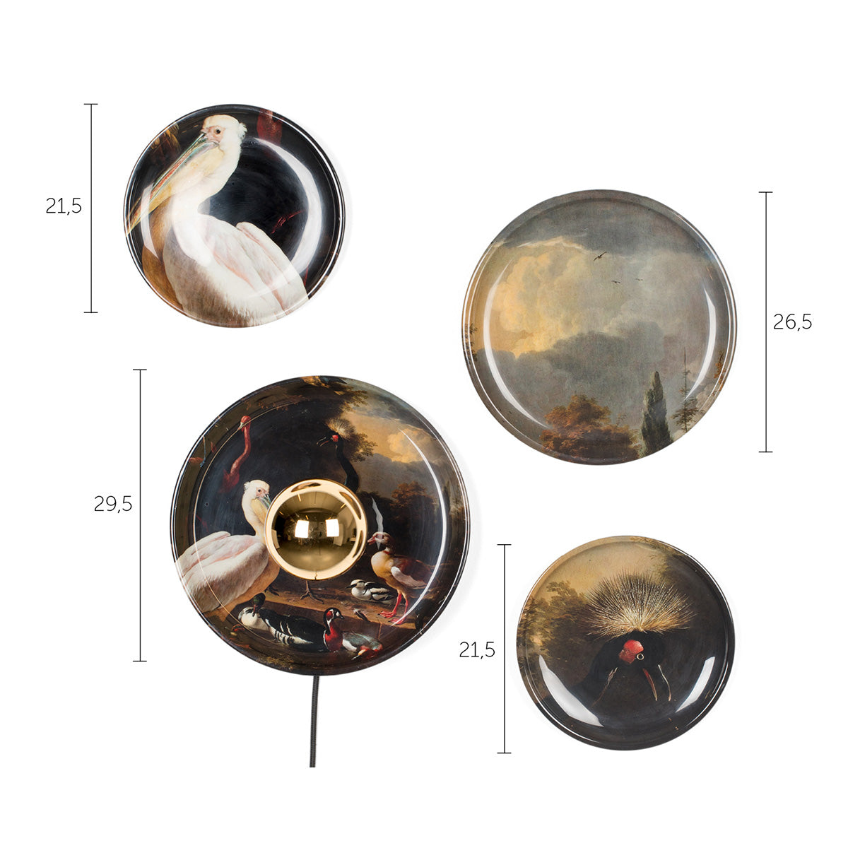 No Food Here Birds Wall Lamp (4/Set)