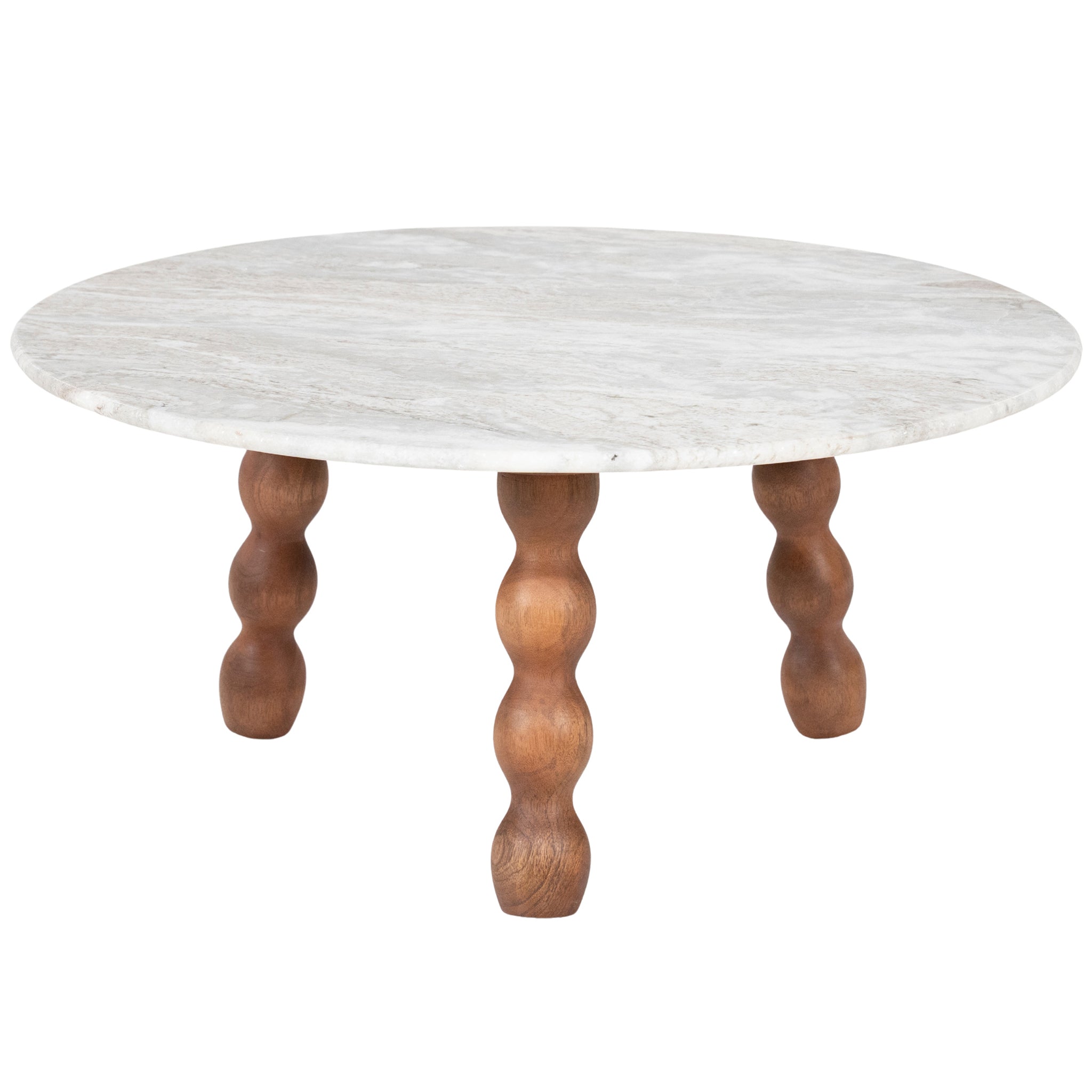 Nelo Marble/Mango Wood Coffee Table