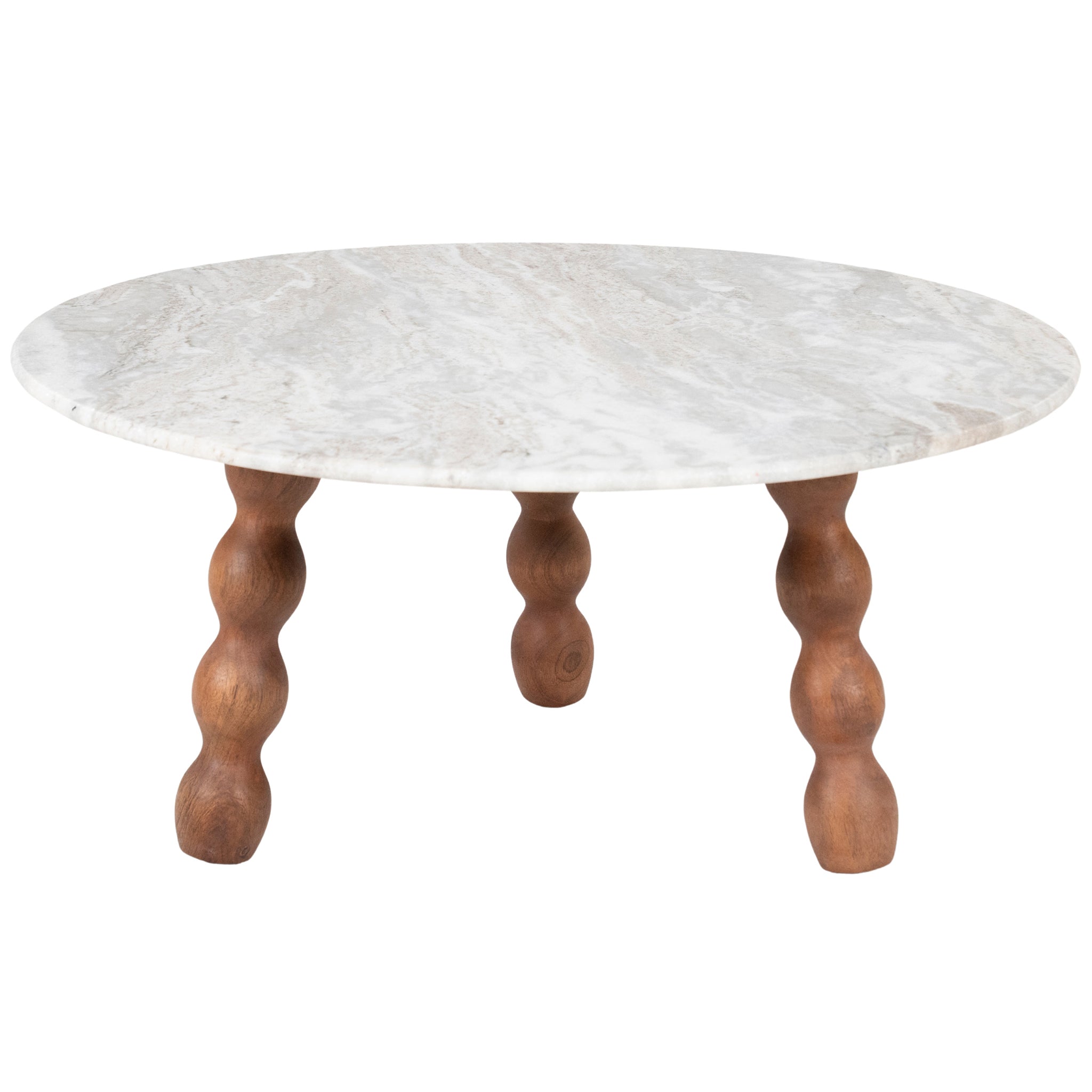 Nelo Marble/Mango Wood Coffee Table