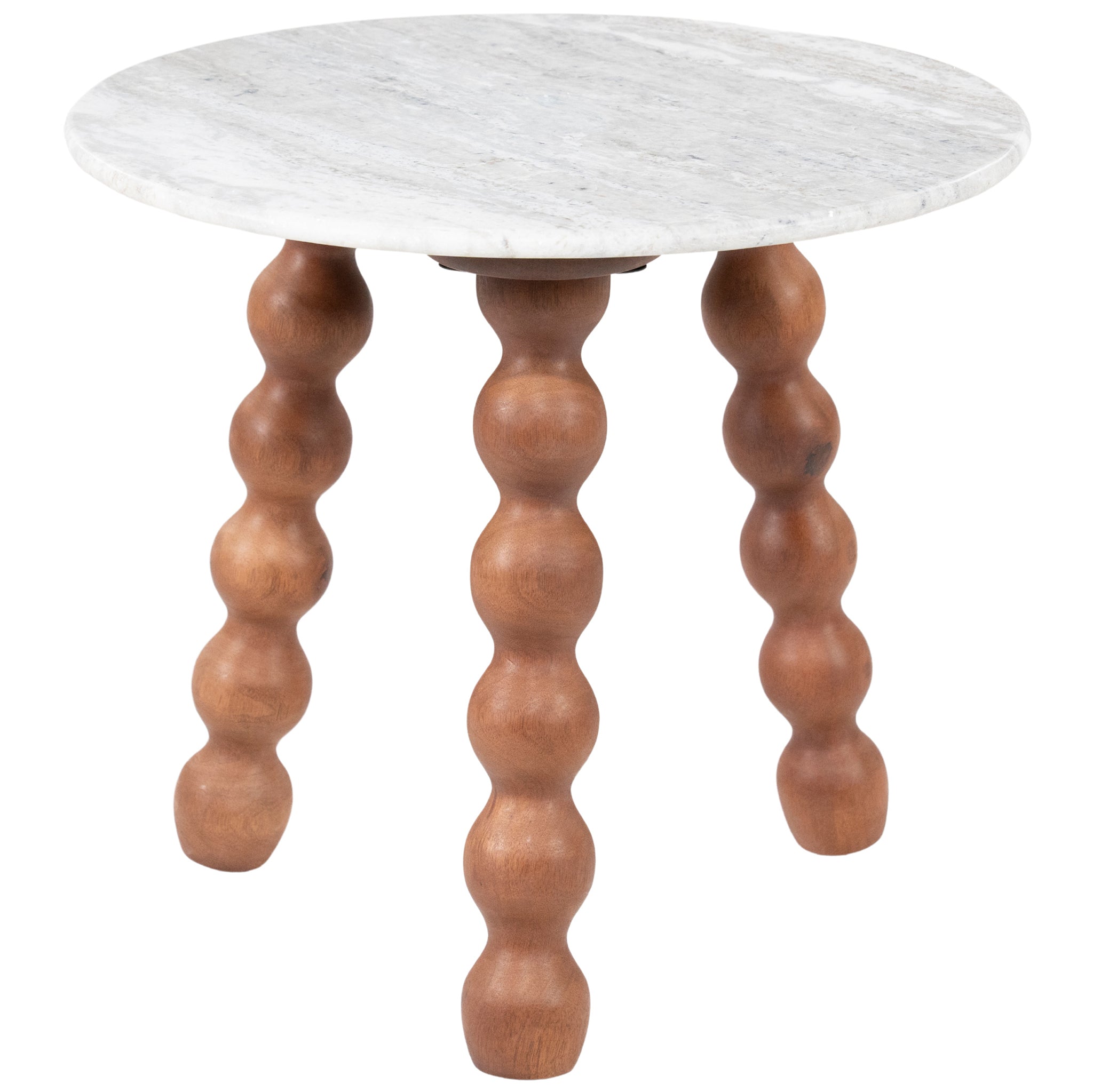 Nelo Marble/Mango Wood Side Table