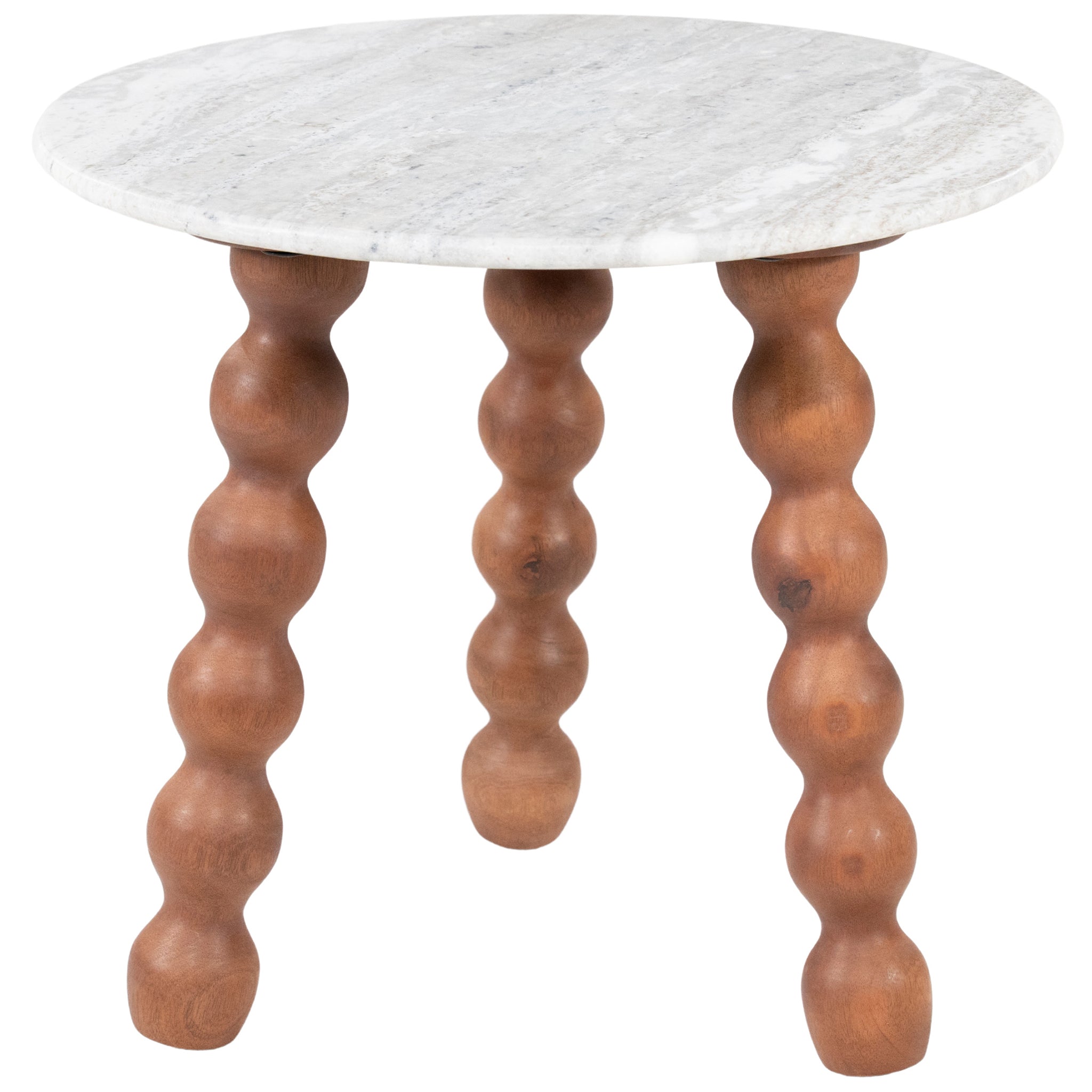 Nelo Marble/Mango Wood Side Table