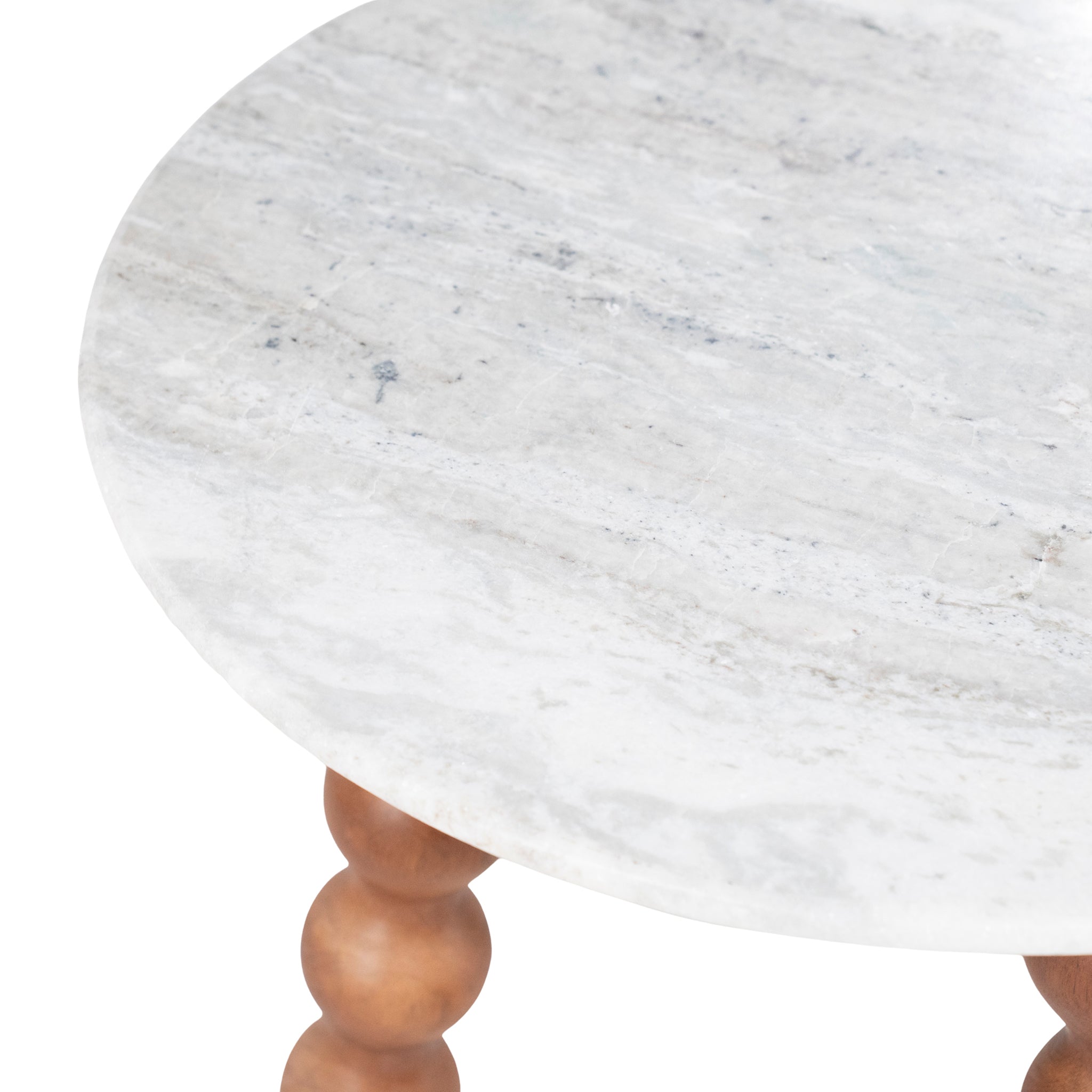 Nelo Marble/Mango Wood Side Table