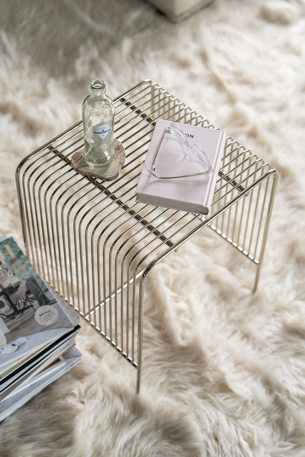 Wireworks Silver Stool