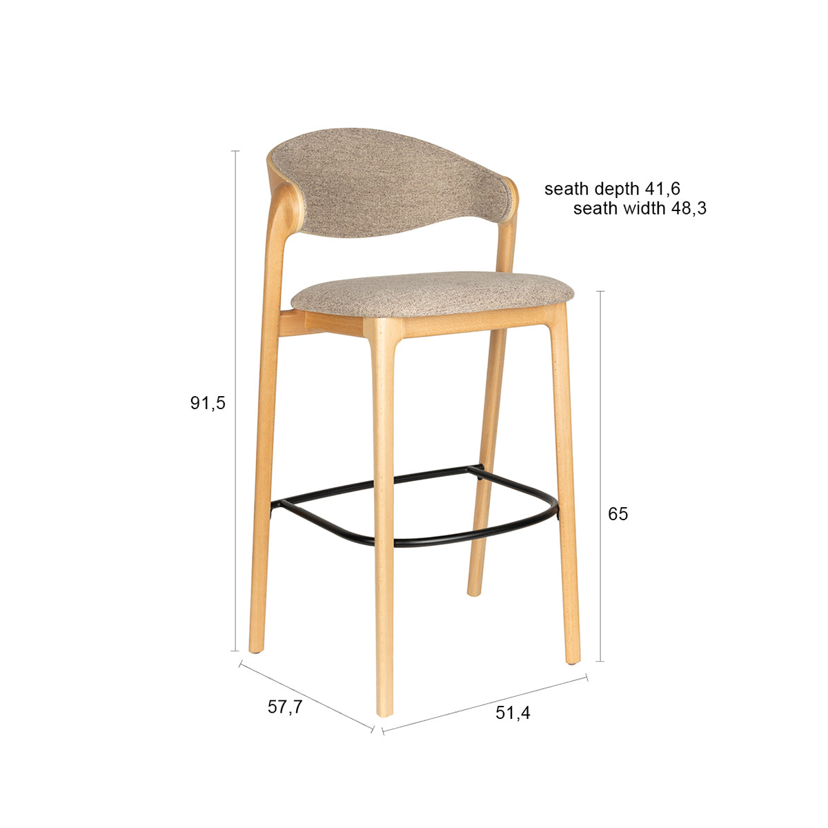 Babington Natural Counter Stool