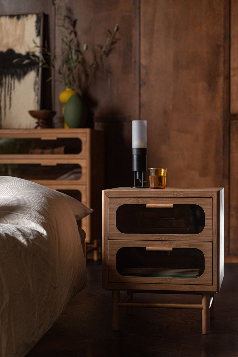 Caroun Bamboo Wood Nightstand - WOO .Design