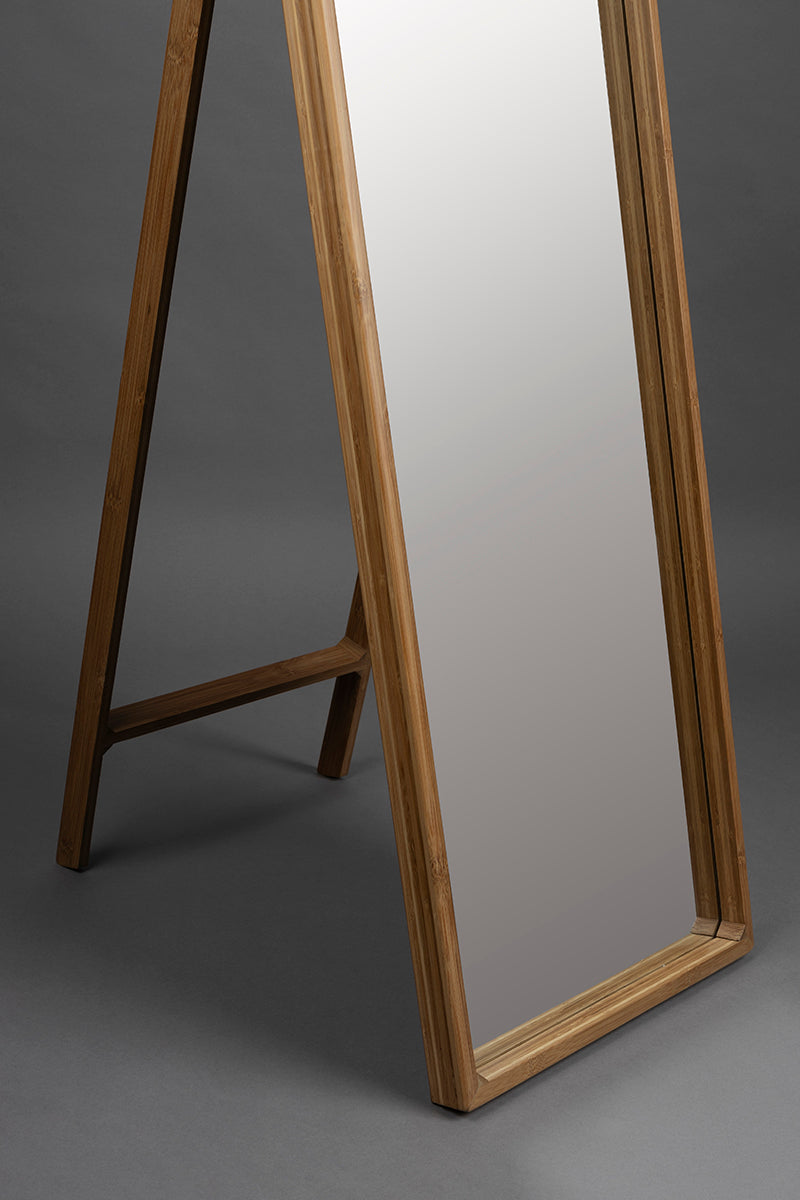 Caroun Bamboo Wood Stand Mirror