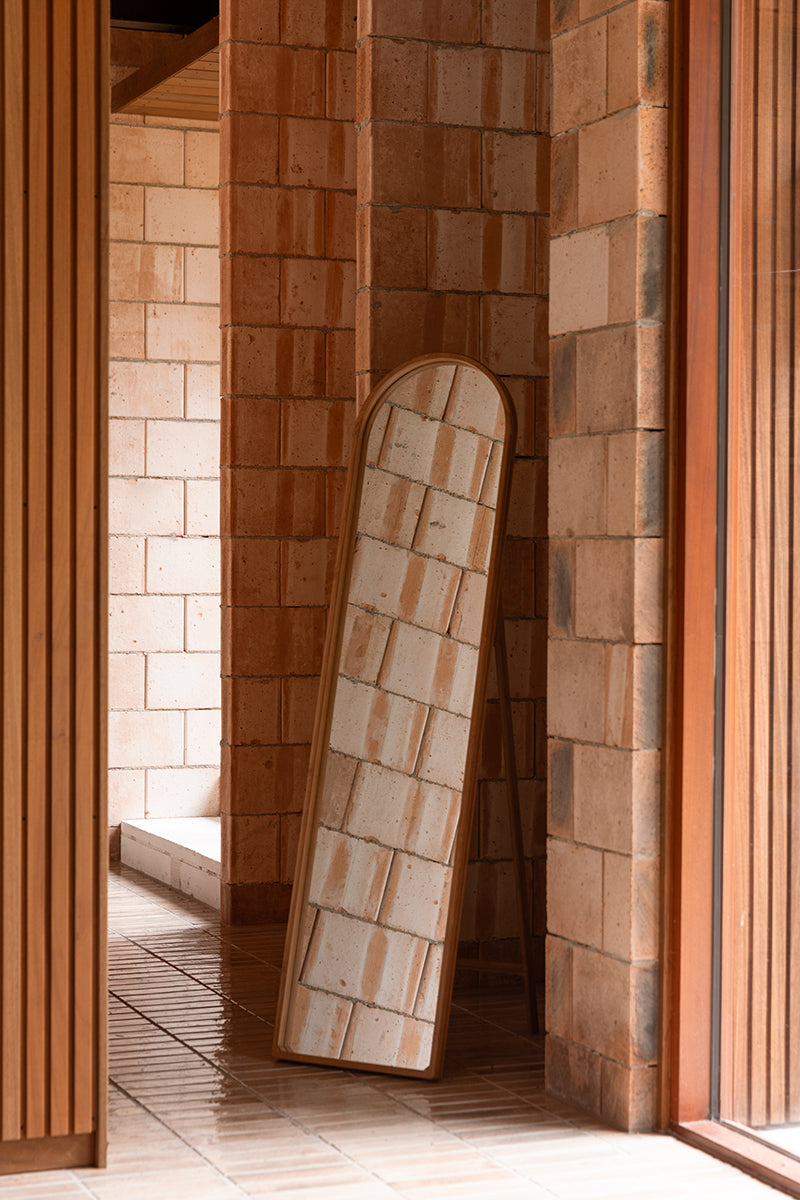 Caroun Bamboo Wood Stand Mirror - WOO .Design