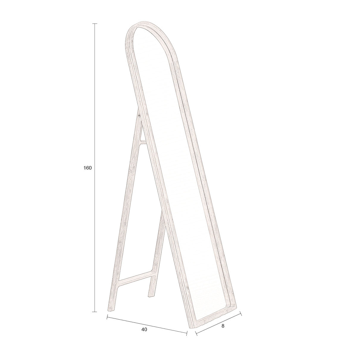 Caroun Bamboo Wood Stand Mirror - WOO .Design