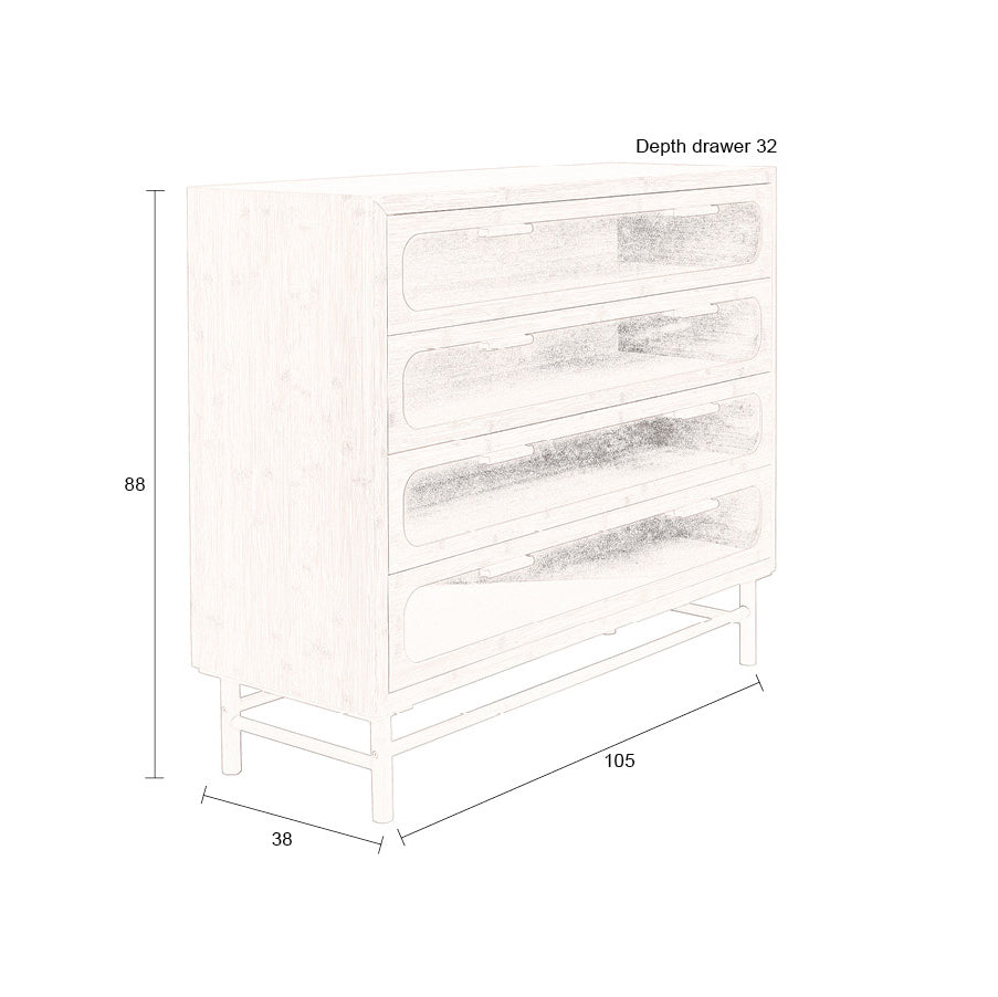 Caroun Bamboo Wood Wide Dresser