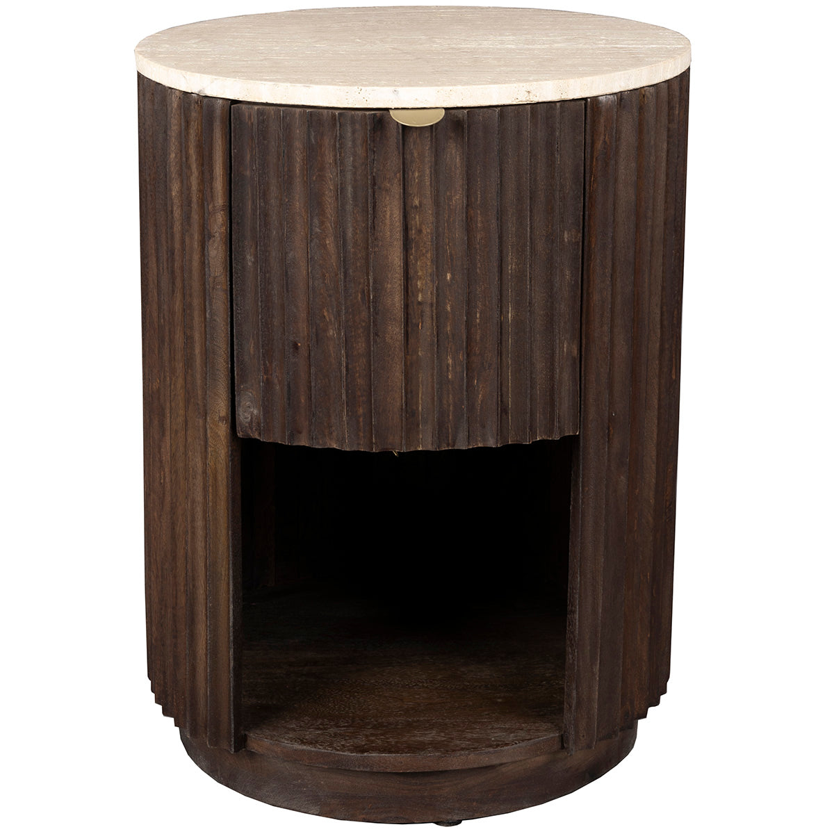 Marlow Mango Wood/Travertin Nightstand