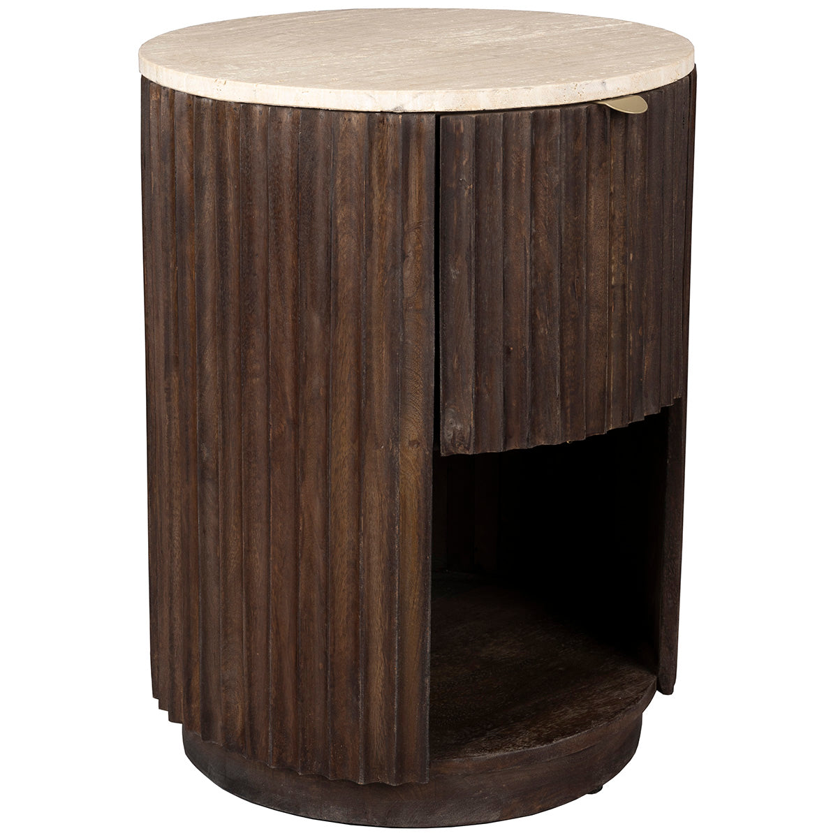 Marlow Mango Wood/Travertin Nightstand