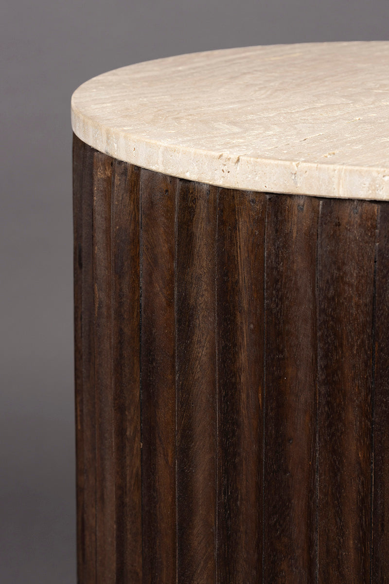 Marlow Mango Wood/Travertin Nightstand - WOO .Design