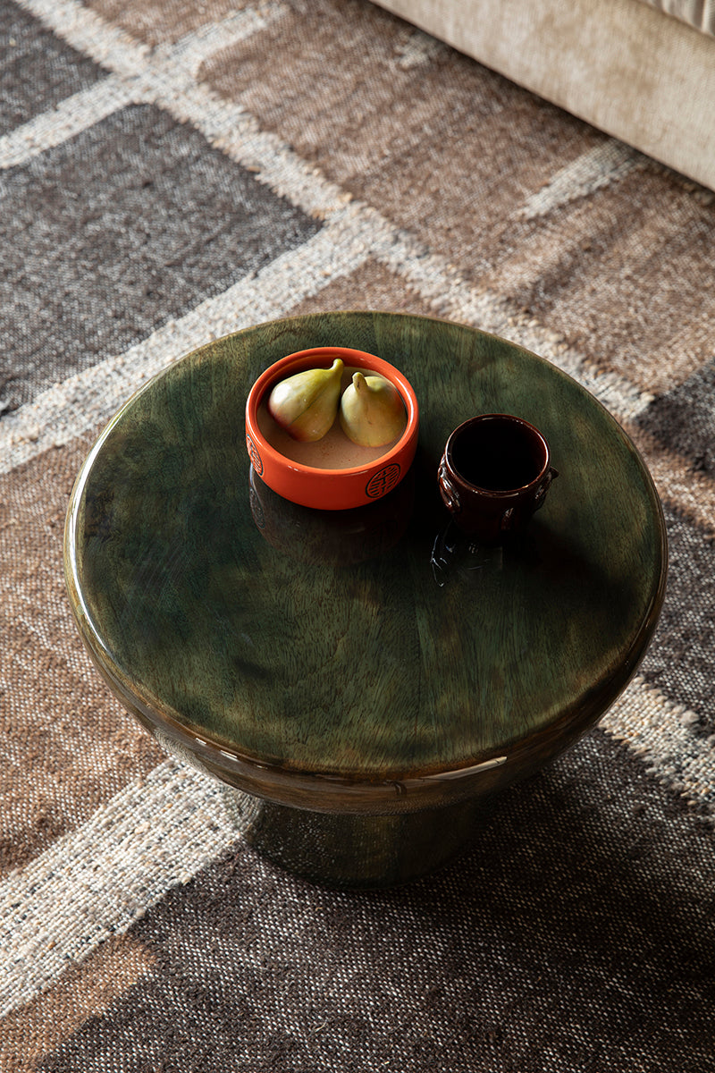 Mush Green Mango Wood Side Table