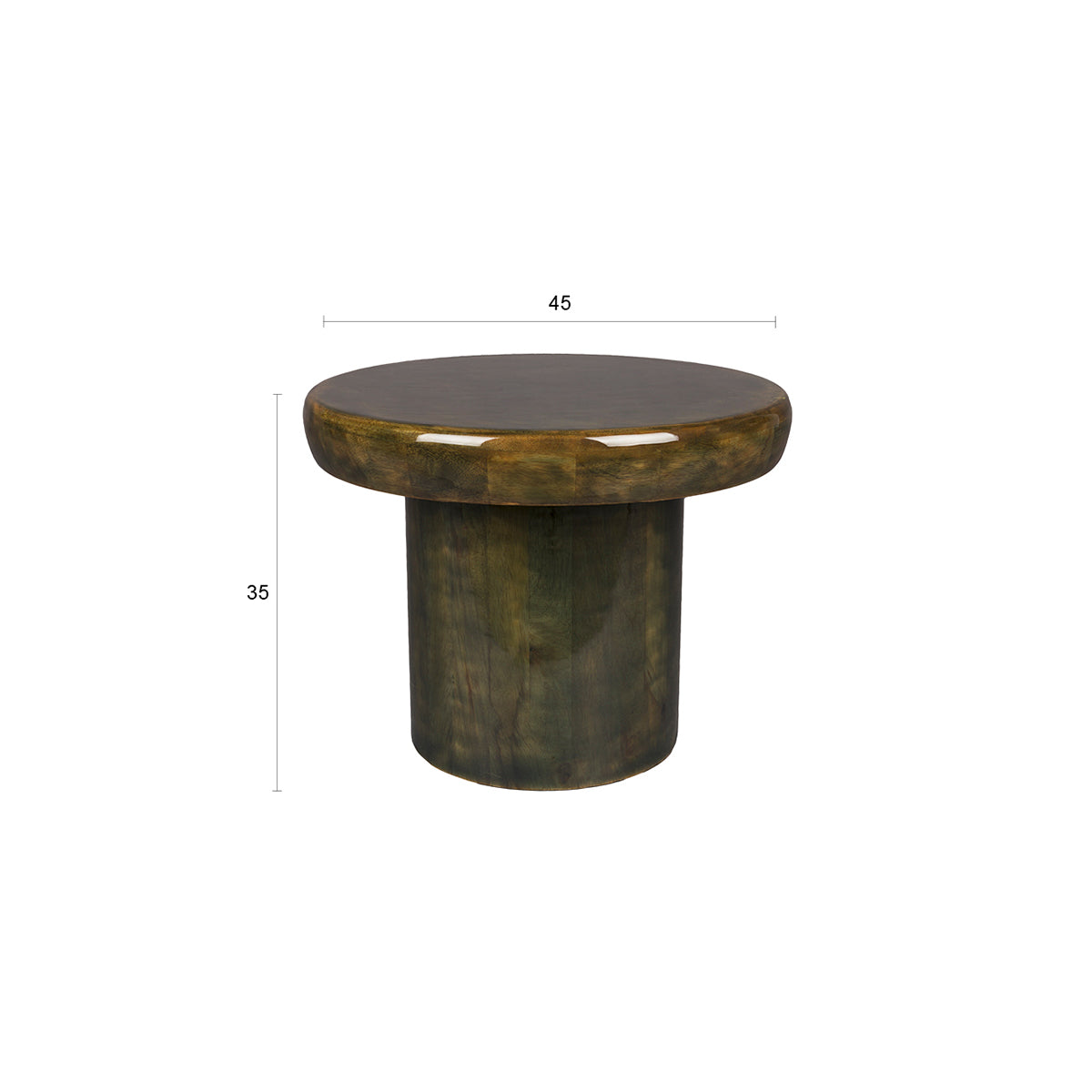 Mush Green Mango Wood Side Table