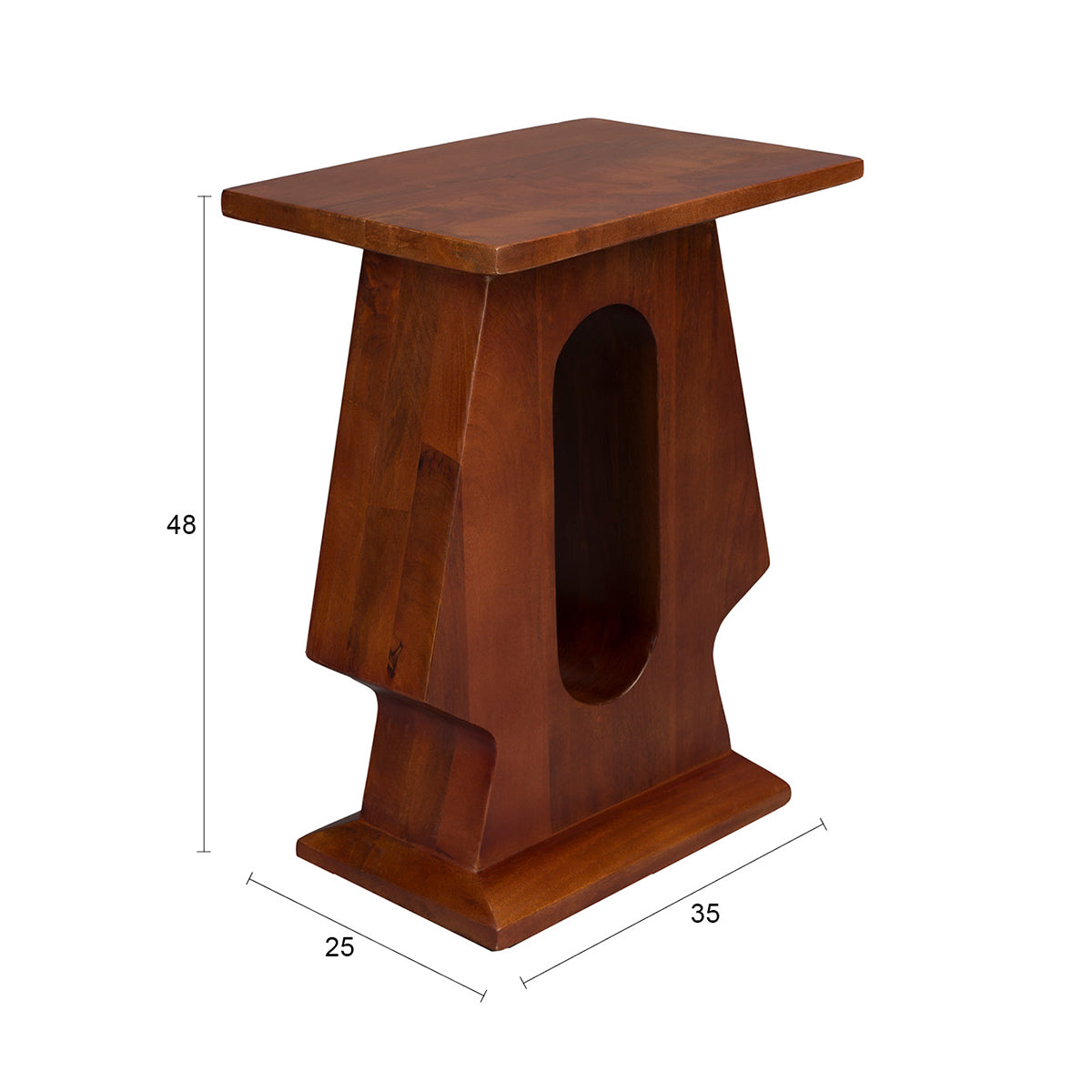 Pilaster Brown Mango Wood Side Table