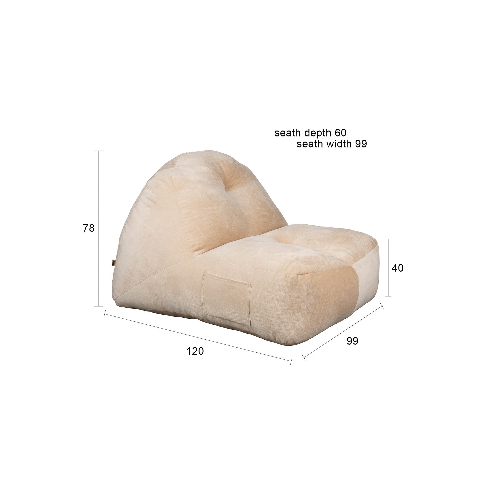 Tombag Beige Lounge Chair