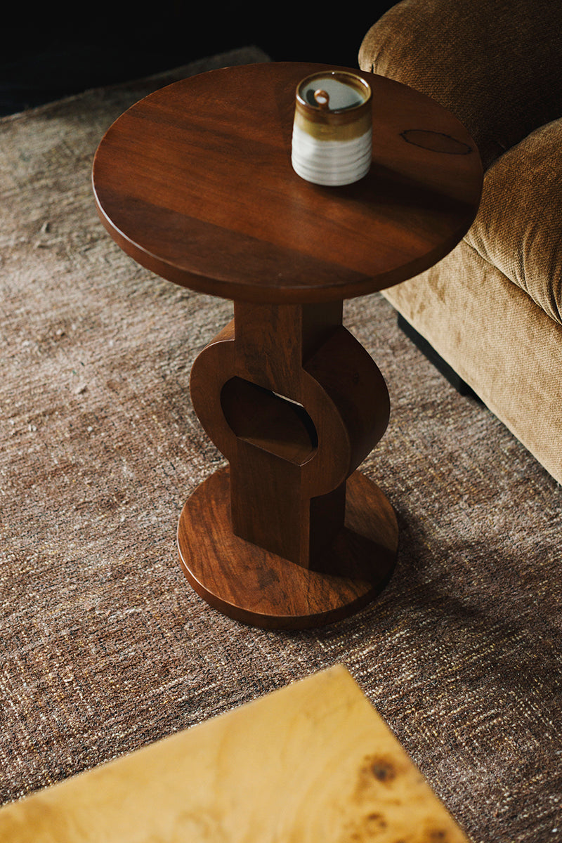 Tondo Brown Mango Wood Side Table