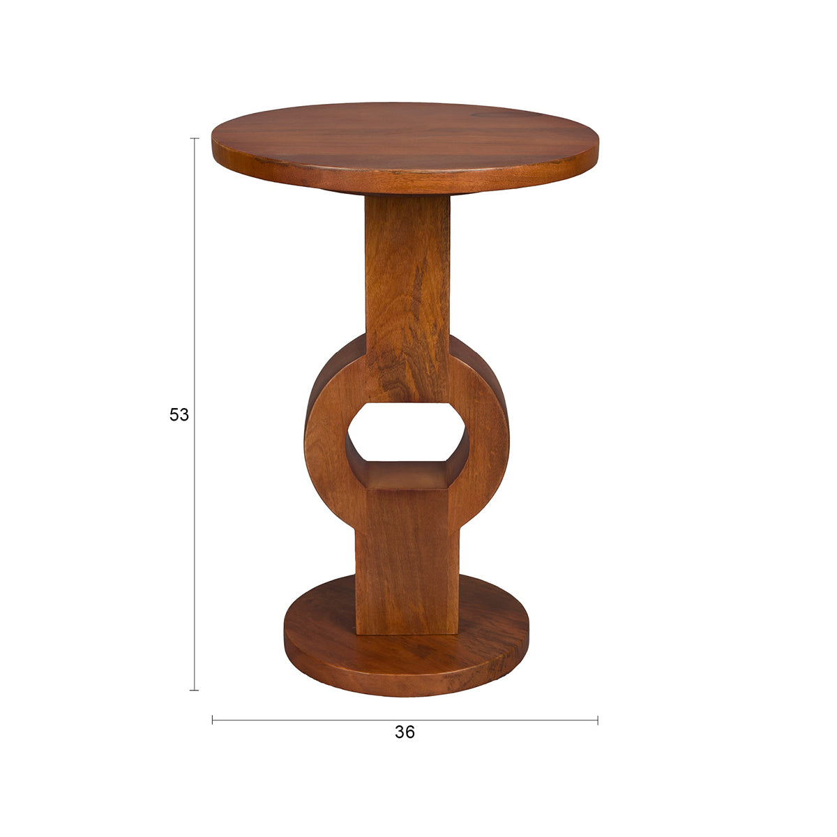 Tondo Brown Mango Wood Side Table