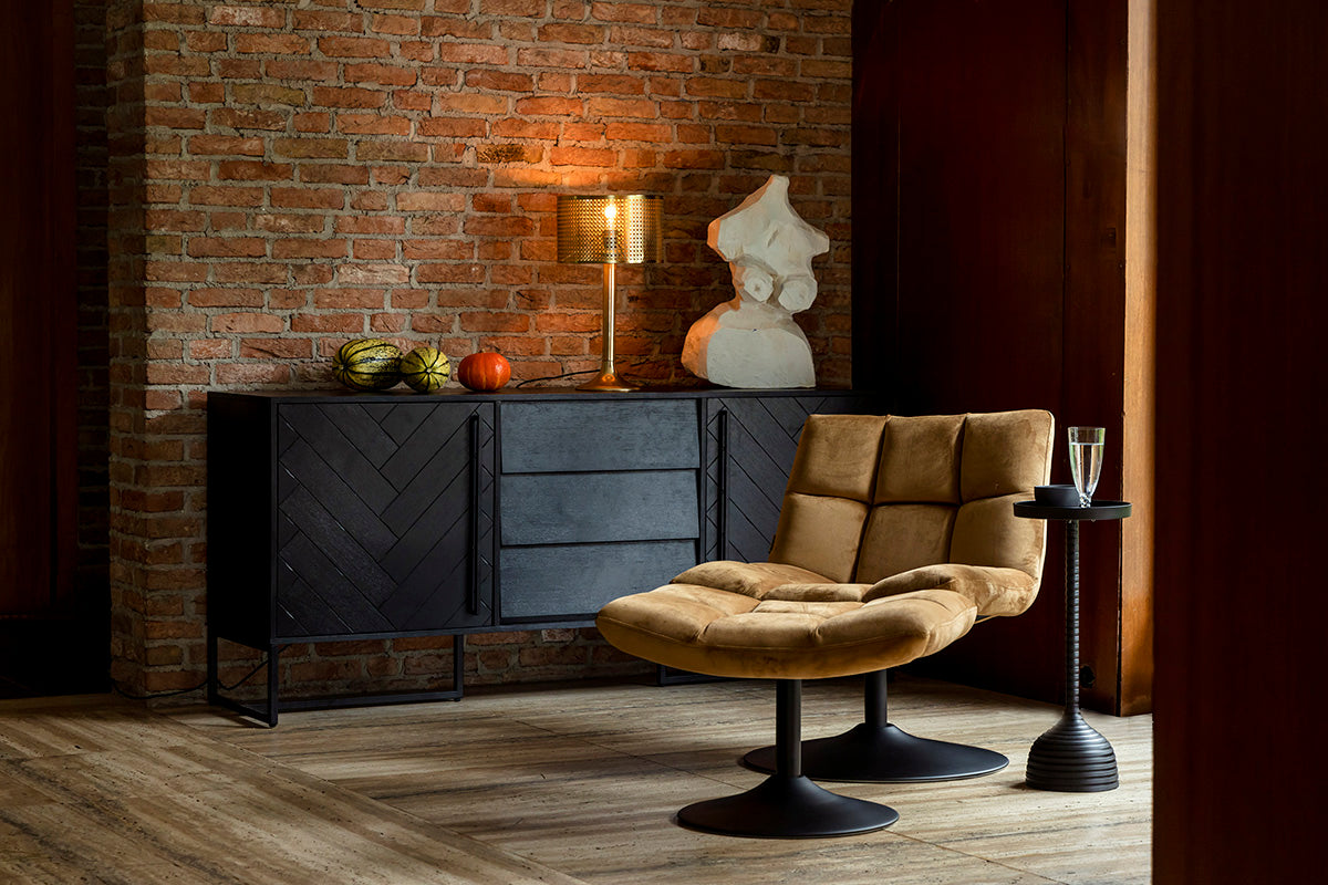 Bar Golden Brown Velvet Lounge Chair (Display/Outlet)