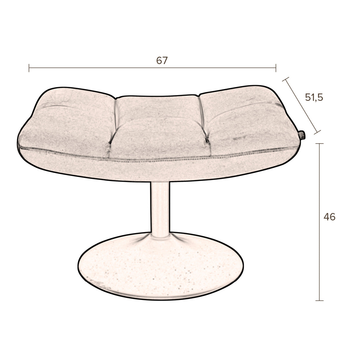 Bar Vintage Brown Hocker