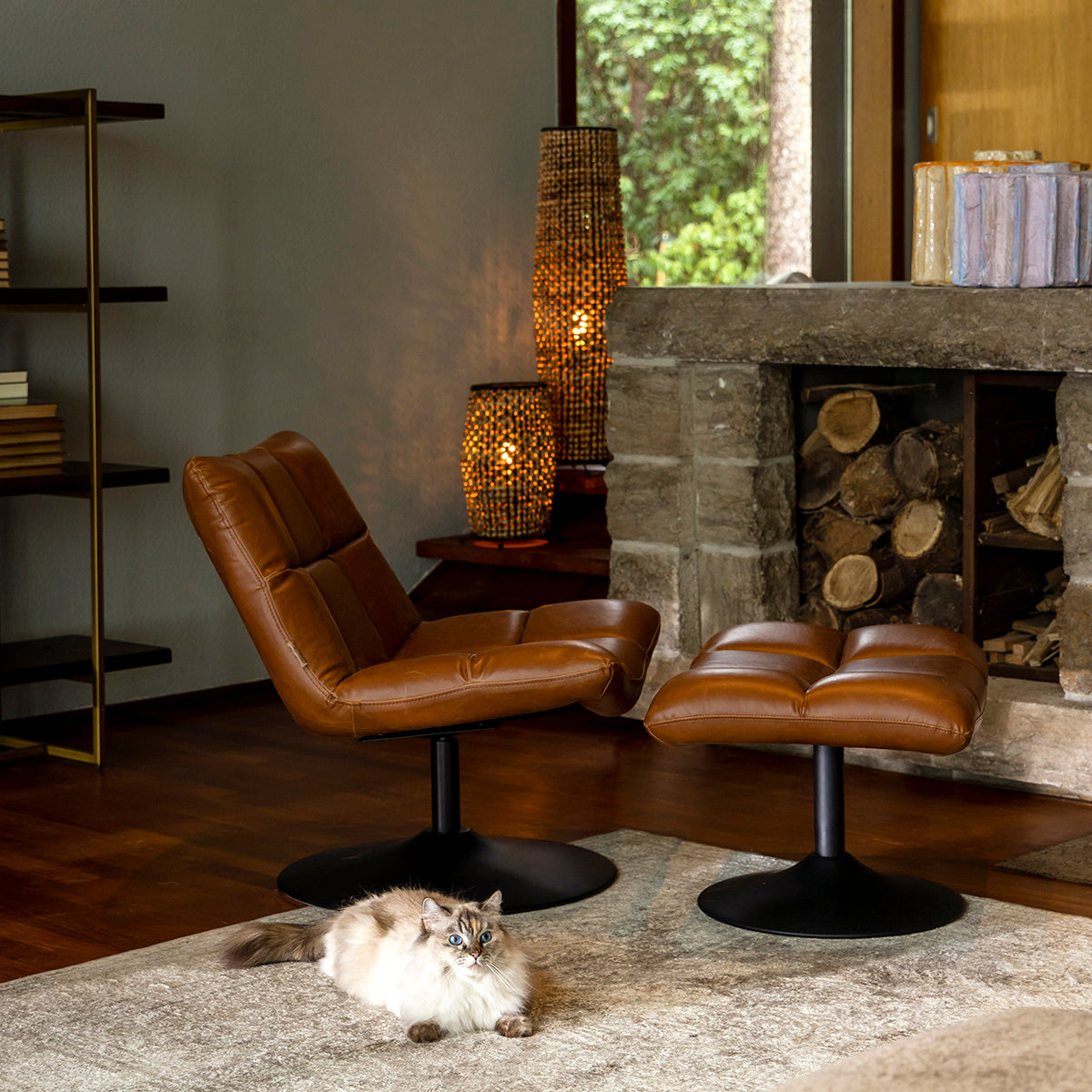 Bar Vintage Brown Hocker