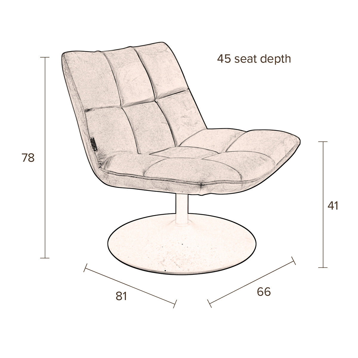 Bar Vintage Brown Lounge Chair