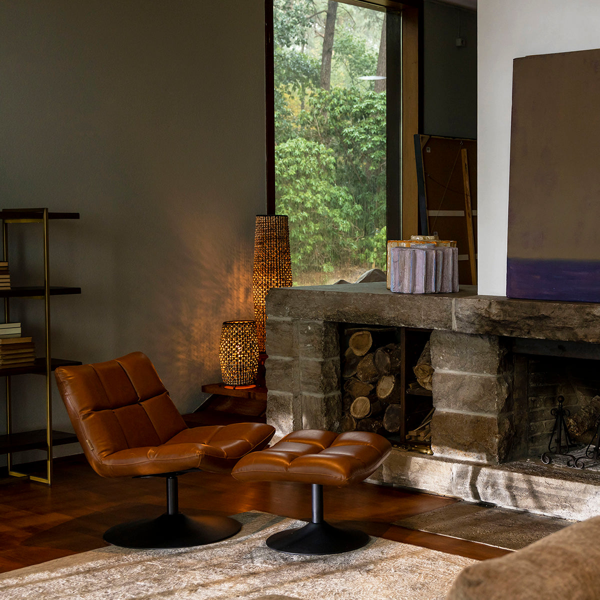 Bar Vintage Brown Lounge Chair