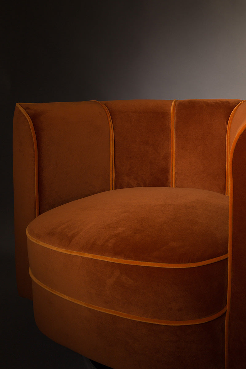Flower Velvet Swivel Lounge Chair