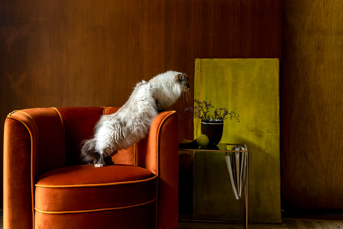 Flower Velvet Swivel Lounge Chair