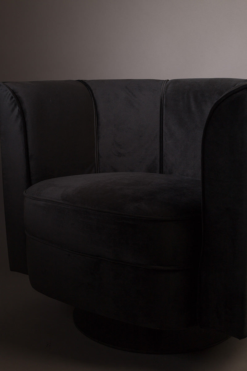 Flower Velvet Swivel Lounge Chair