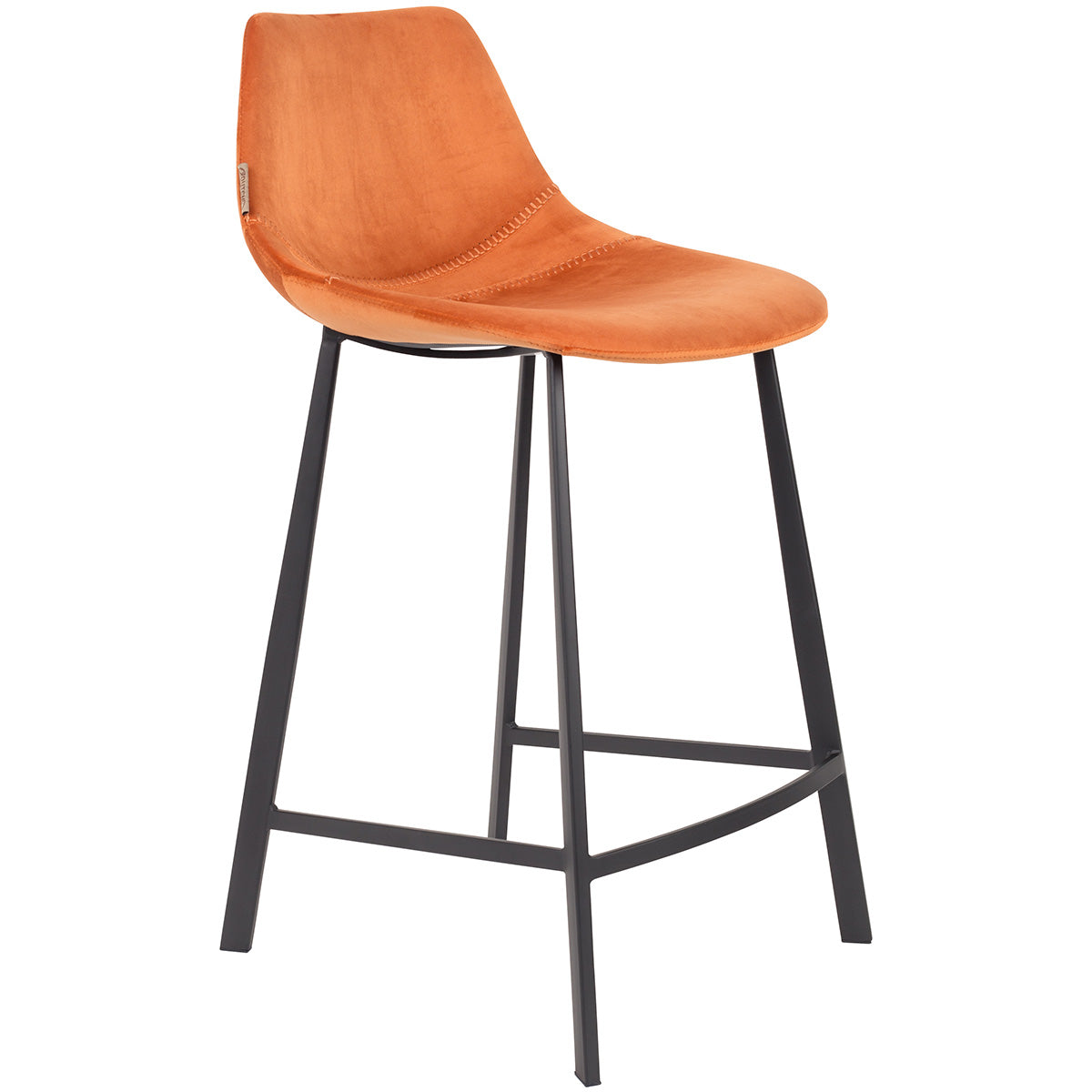 Franky Orange Velvet Counter Stool (Display/Outlet)