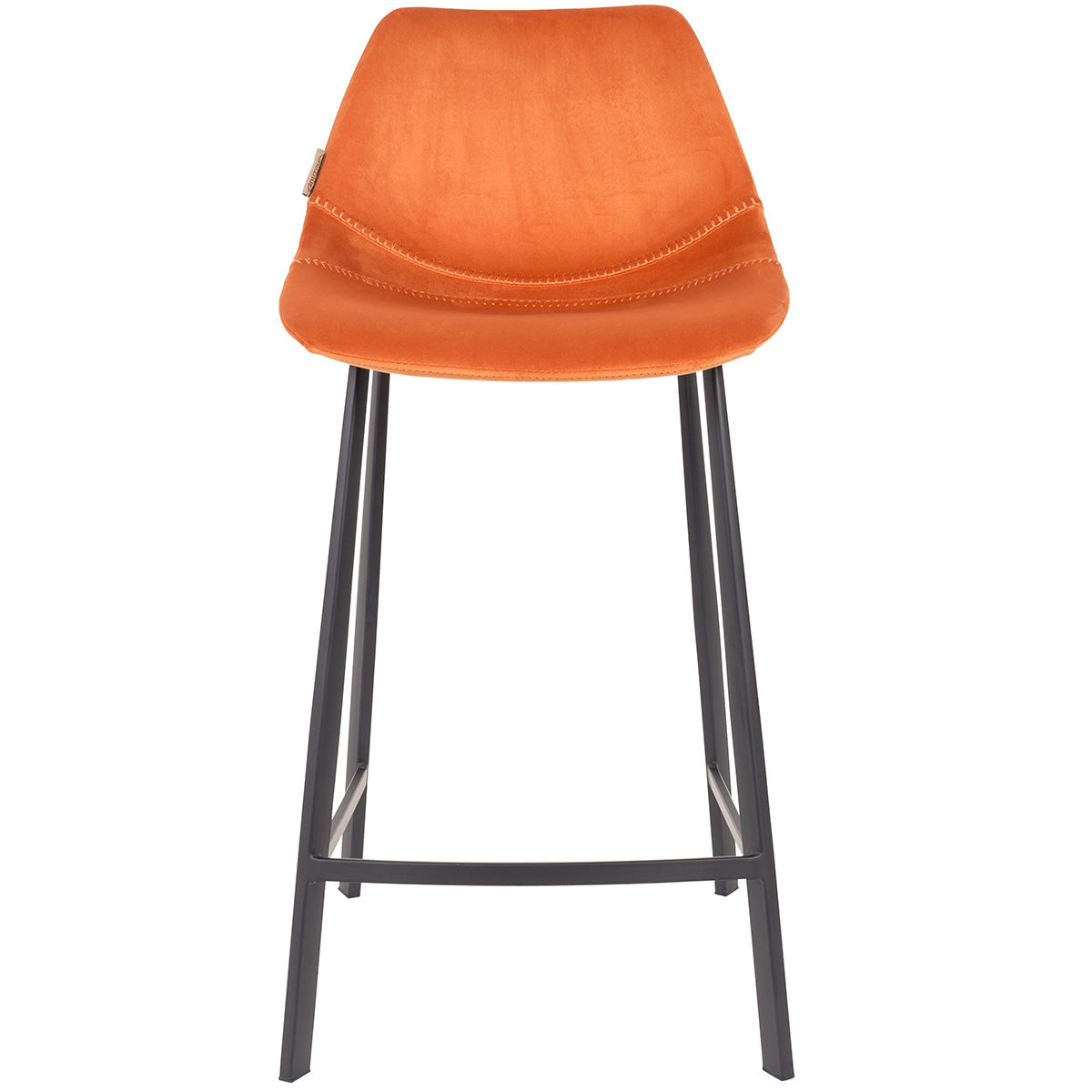 Franky Orange Velvet Counter Stool (Display/Outlet)
