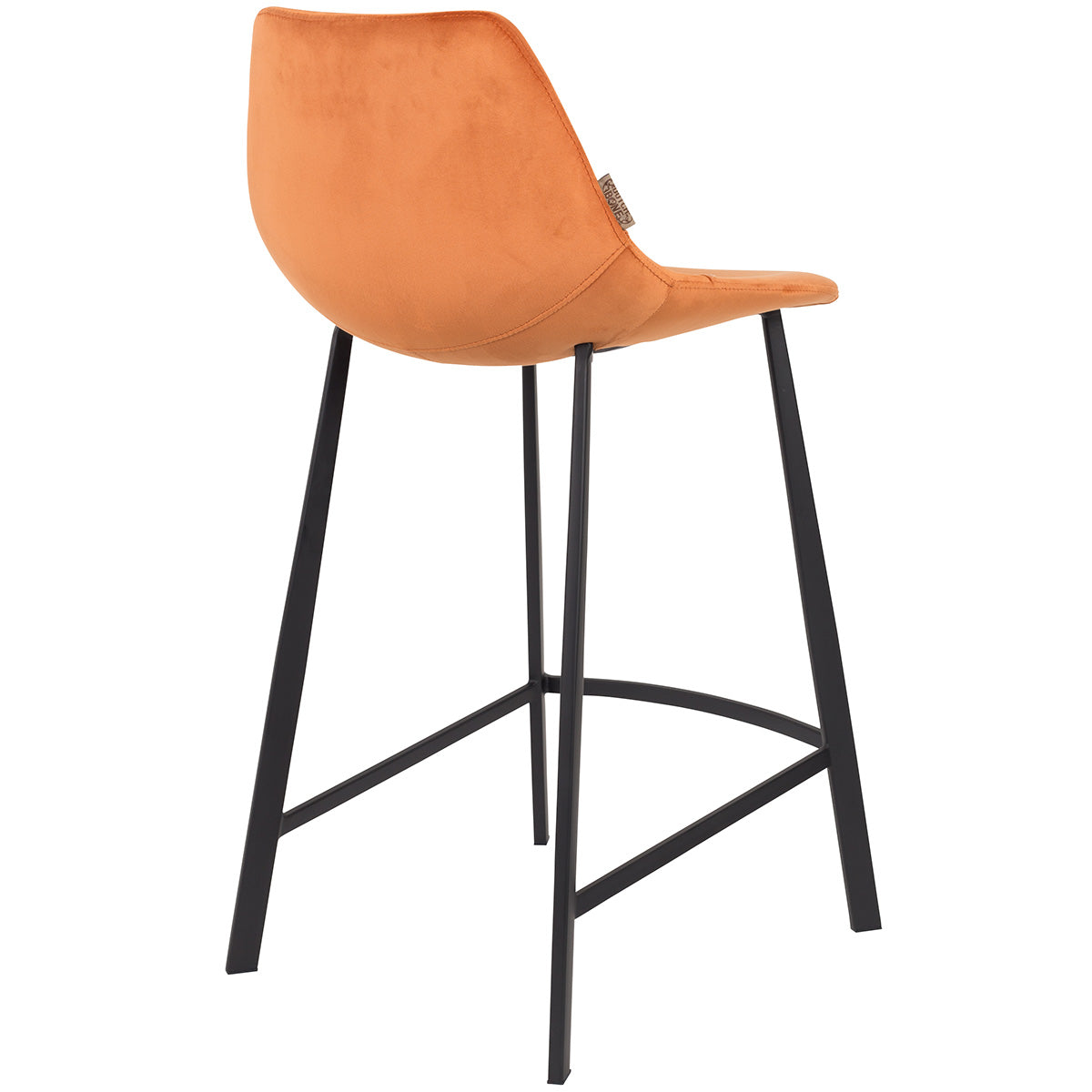 Franky Orange Velvet Counter Stool (Display/Outlet)